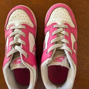 Nike Kids Pink and White Lace-Up Sneakers